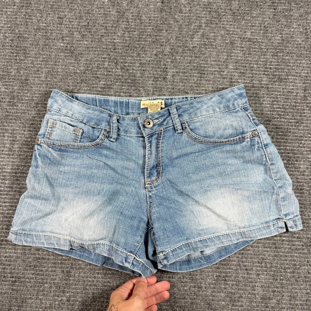 Mudd Denim Shorts Girls Size 16 Light Wash Excellent Low Rise Flap Pocket
